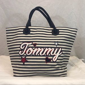 Tommy Hilfiger Striped White Beach Tote